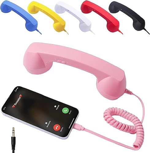 Miniatura 12 de Auricular retro para teléfono fijo, 2026 Nuevo receptor de celular con micrófono y altavoz, estilo vintage de auriculares con cable para llamadas