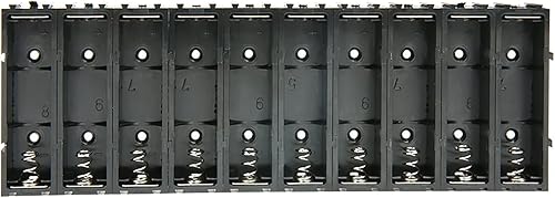 Miniatura 3 de Bistook 10 piezas de PCB 1 ranura, 1 x 1.5 V AAA batería clip de resorte negro caja de plástico negro para batería se puede combinar libremente