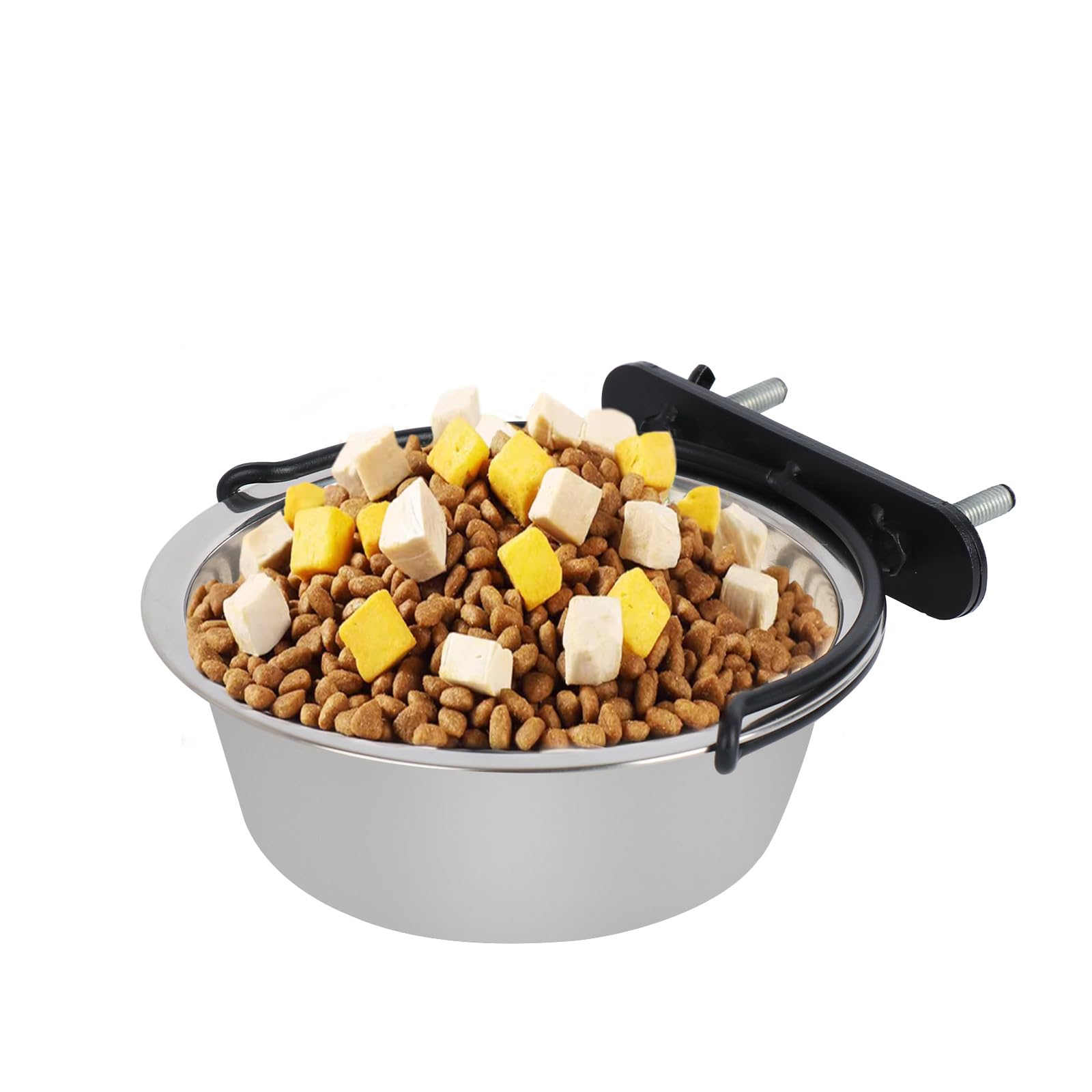 HardcorePet Stainless Steel Ferrets Bowls with Clamp, Guinea Pig Water Bowl, Feeding Cups, Chinchilla Food Bowl, Bird Dishes for Cage, Rat Cage Feeders and Waterers (Silver)