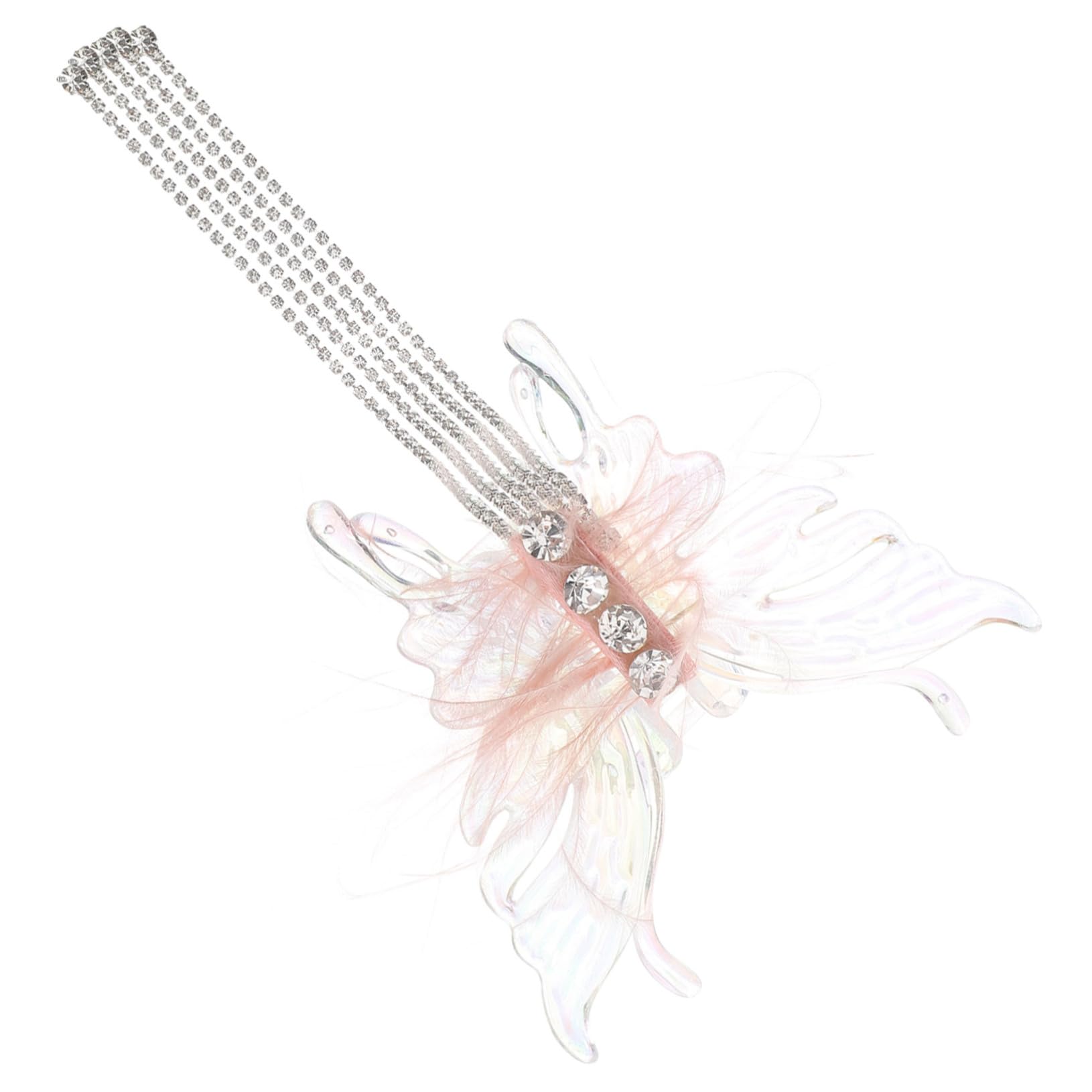 5 horquillas con plumas de, pinzas para el pelo, horquillas para el pelo con borlas de diamantes de imitación, accesorios para el cabello franceses para la boda de