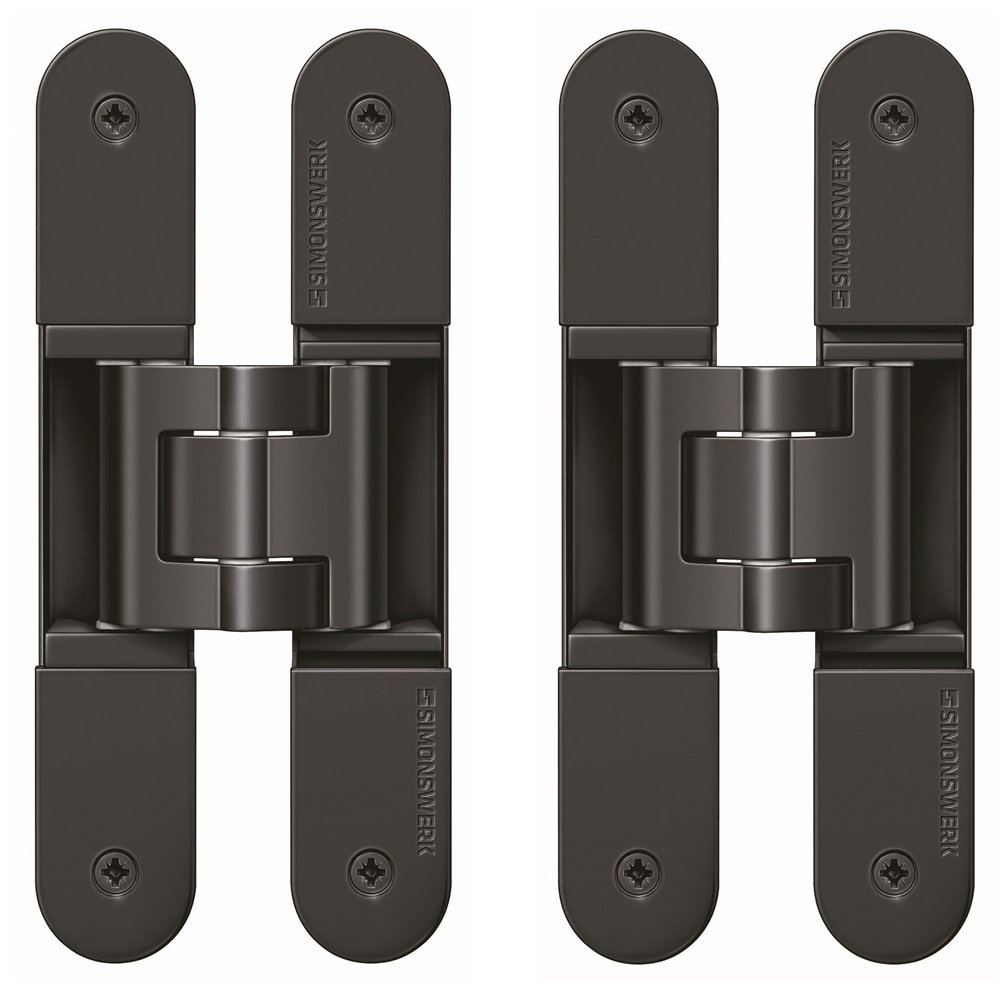 Gedotec Objekt-Türband aus Edelstahl-Design | 2 Stück Scharnier tiefschwarz matt | TECTUS | Tragkraft bis 80 kg | 3D verstellbar | Türscharnier Öffnungswinkel 180° | DIN links & DIN rechts verwendbar