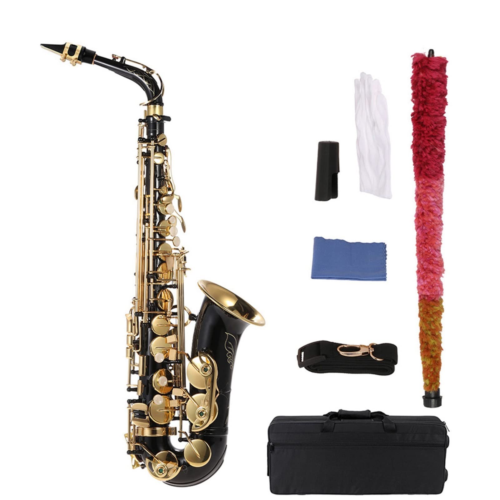TSTS Eb-Altsaxophon, Messing, Lackiertes Gold, E-Saxophon, 82Z-Tastentyp, Holzblasinstrument Saxophon Kit