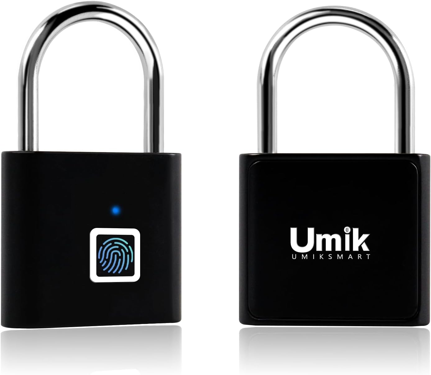 Combination Padlock, Fingerprint Smart Pad Lock, Keyless Biometric Water Resistant USB Charging Padlocks for Bookcase, Bike, Sports Locker Lock Storage, Black