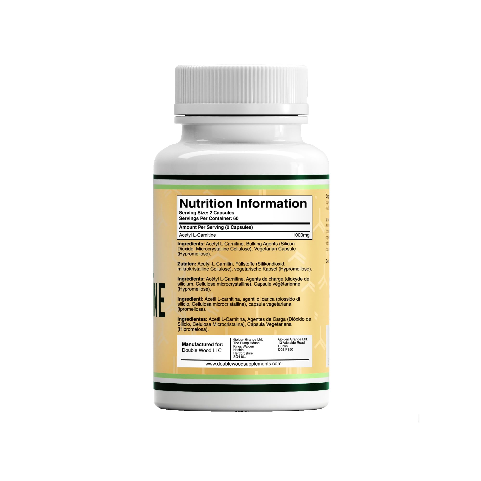 DW Acetil L-Carnitina Capsule | 120 Integratori Alta Potenza L Carnitina - 1000 mg per Dose | Non-OGM e senza Glutine | Prodotto nel Regno Unito