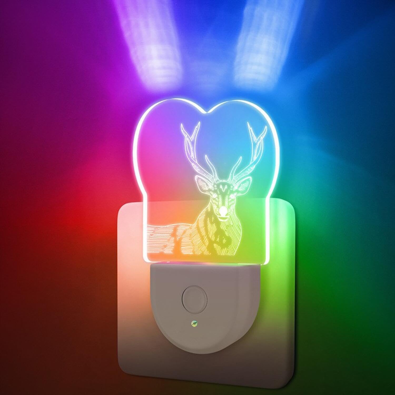 GOUHIDAMAI Night Light Plug in Wall, Christmas Tree Plug in Night Light with Dusk to Dawn Photocell Sensor, 10 Color Nightlight, for Children's Room, Hallway, Stairs, Bedroom, 0.5W, 1 Pack