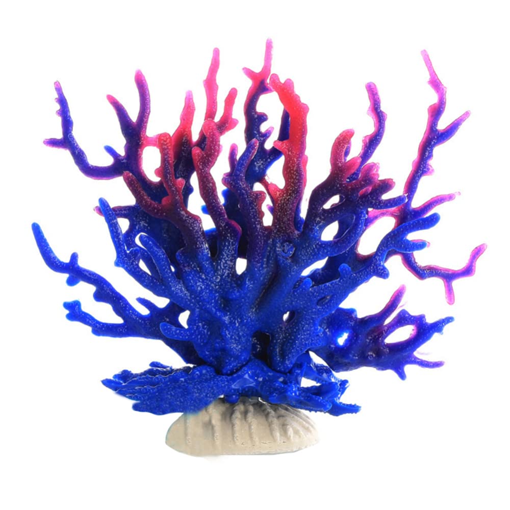 Piante Artificiali Acquario Silicone - Corallo E Albero Marino Blu/Bianco | Decorazione Low Maintenance