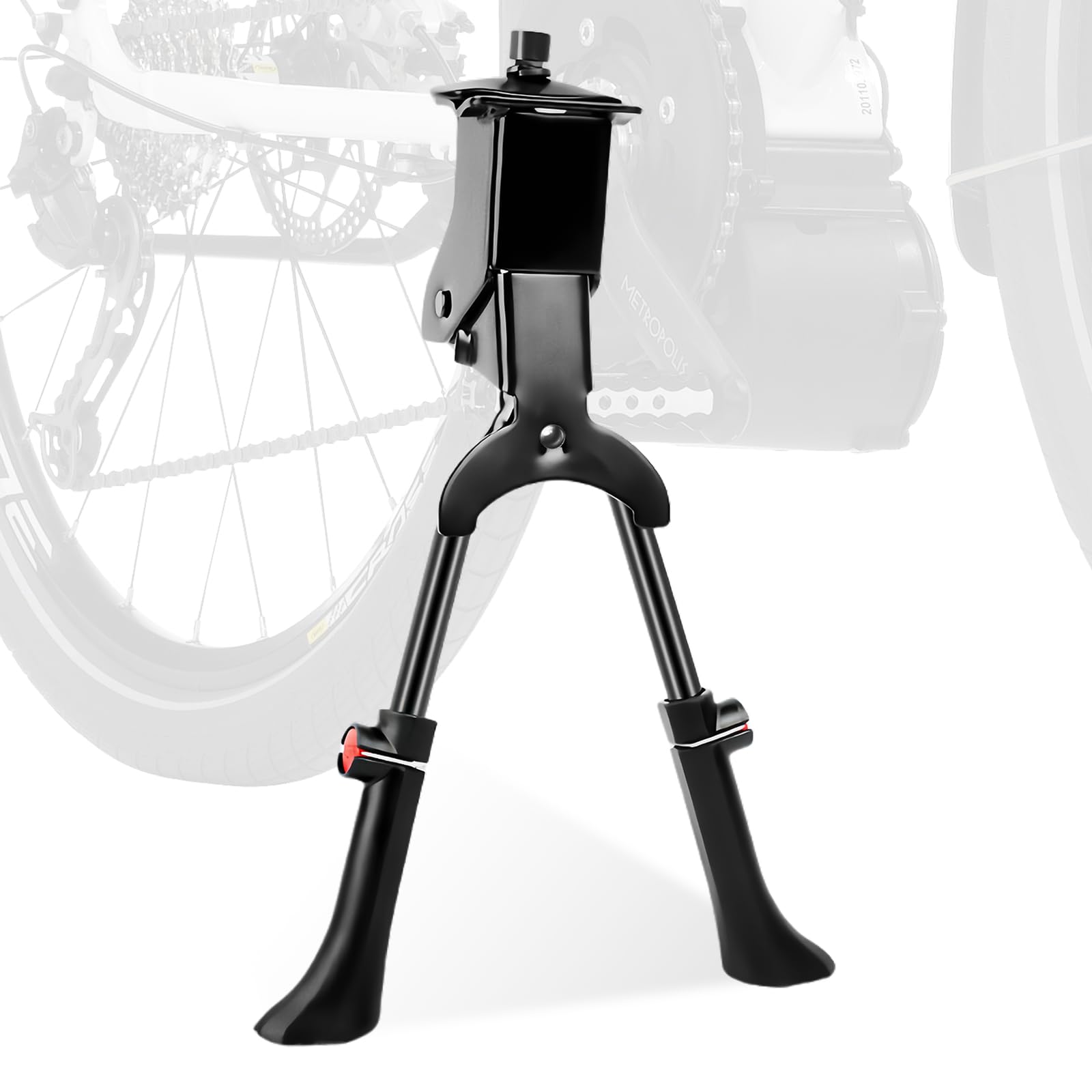 Fahrradständer Mountainbike, Zweibein Fahrrad Ständer Höhenverstellbar für 24-29 Zoll Fahrräder Robuster, Legierter Stahl Fahrradständer Hinterrad für E-Bike, Citybike, Rennrad, mit Rutschfestem Sport & Freizeit