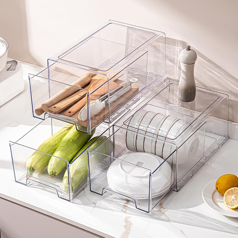 Image of clear Drawer-Type Plastic Storage Box Bins Organizer,Family First Aid Kits Medicine cabinet Box Organizer,Closet ,Shelf,Ointments, Adhesive Bandages,Cosmetics,Office Items (clear, 2L Extra Large)