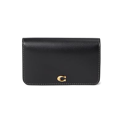 COACH Essential Slim Card Case Luggage Black, Leather/Polyester