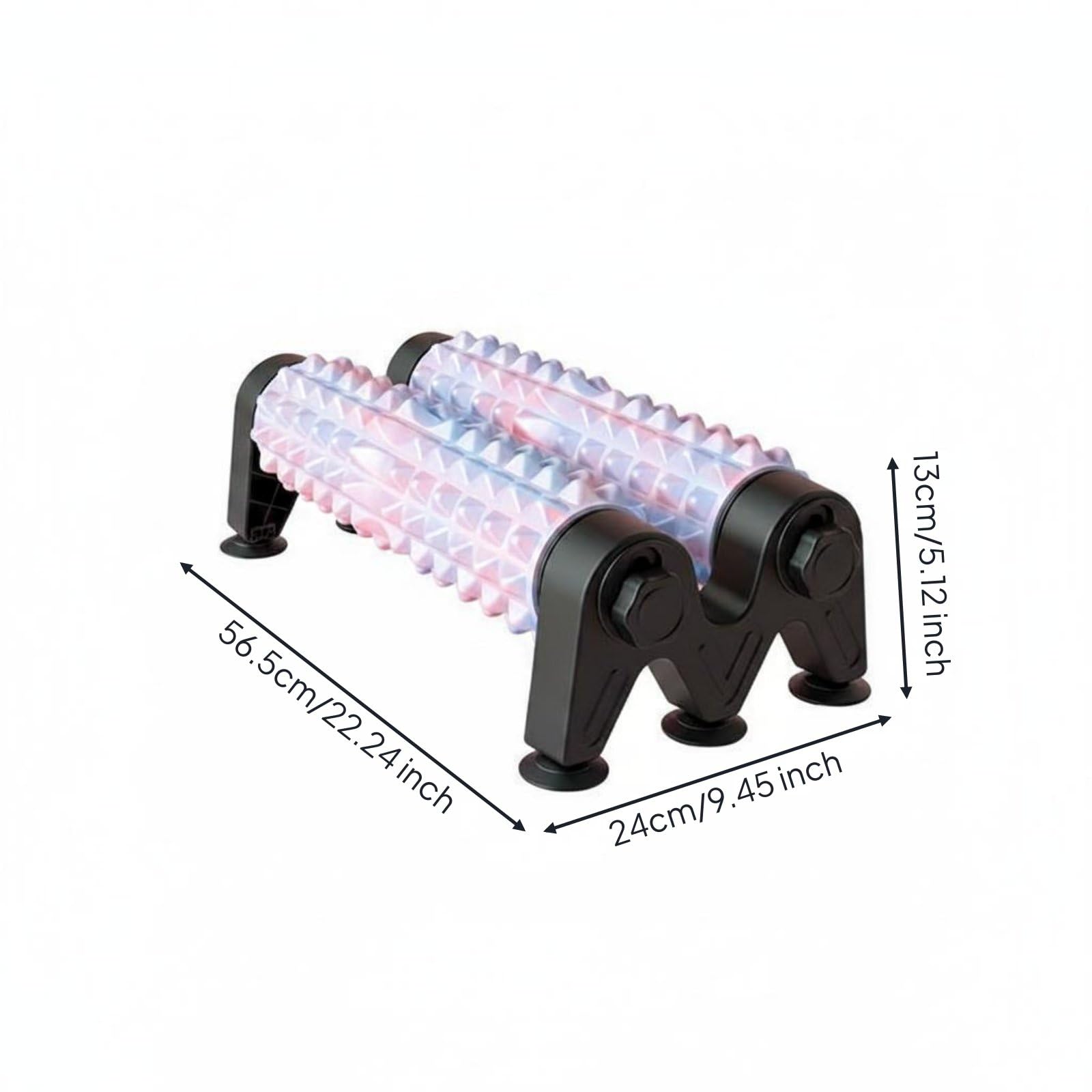 Rullo Massaggio Doppia Fila Rullo Schiuma Massaggiatore Fitness Recupero con Base Ampia Antiscivolo E Supporto Rigido Pressione Uniforme per Muscoli, Camouflage Pink Blue