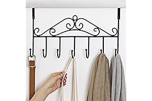 Over the Door 7 Hooks Coat Rack Hanger with Anti-Rust Overdoor Organizer