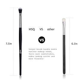 MSQ Eye Makeup Brushes 12pcs Eyeshadow Makeup Brushes Set with Soft Synthetic Hairs & Real Longer Wood Handle for Eyeshadow, Eyelash,Eyebrow, Eyeliner, Blending, Conclear(Black)