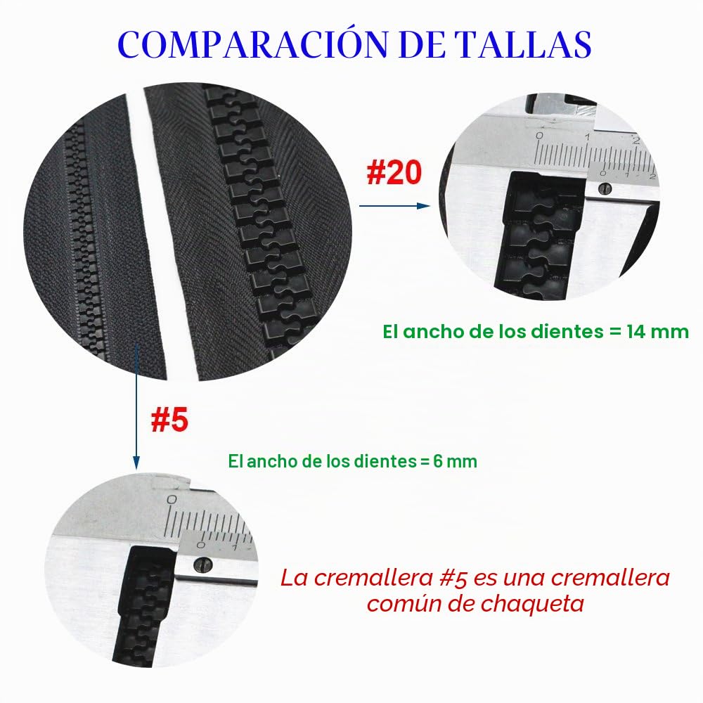 YaHoGa 213 cm # 20 Cremallera Super Grande Divisible para Abrigo y Tienda de Campaña (Negro)