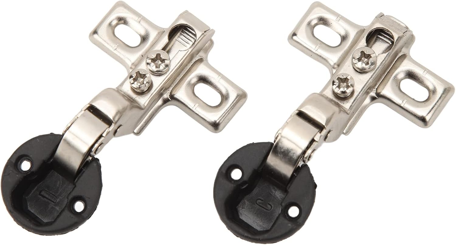 Generic Cabinet Hinge, Cold Rolled Steel Plate with Smooth Soft Close, Strong Spring for Glass Cabinet Doors, Bookcase Doors, 2 or 4 Holes Base, 30,000 Times Service Life, 6kg (Insert)
