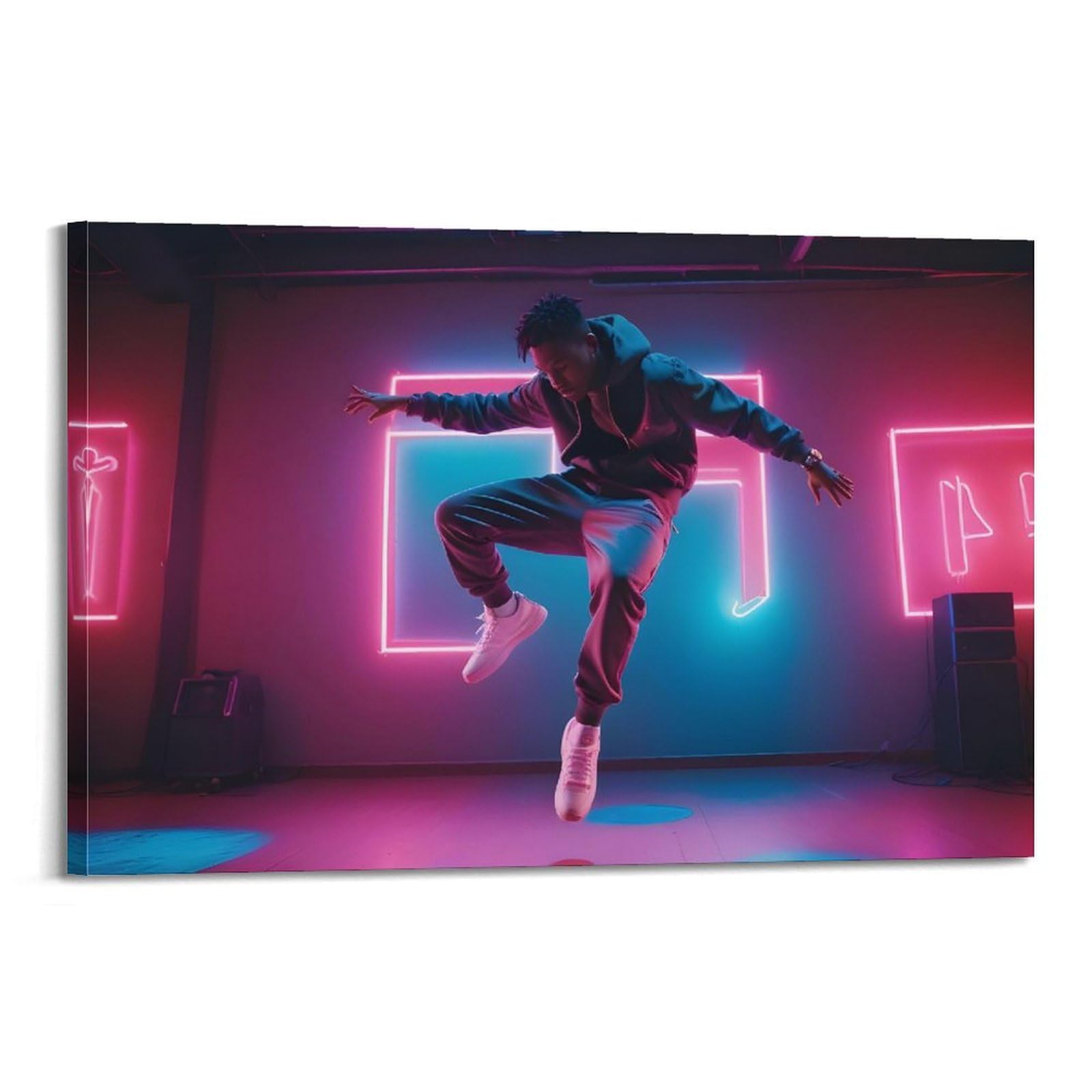 Poster da parete su tela, motivo: ballerino hip-hop, con stampa artistica moderna su tela, poster decorativo per camera da letto, 50 x 75 cm