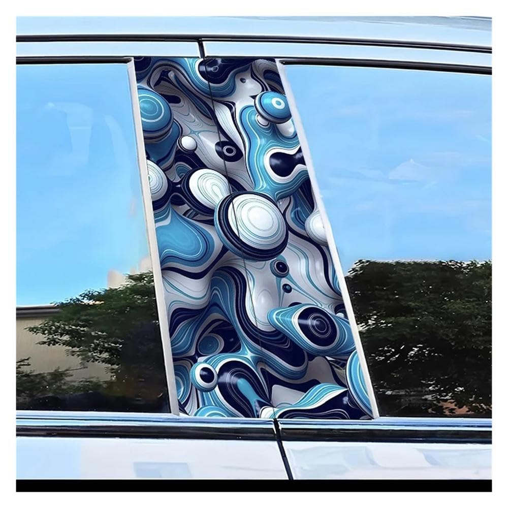 Dabhuoc One Color Car Parts 2Pcs Car B-Pillar Sticker Fluid Vortex Pattern Scratch Resistant Film