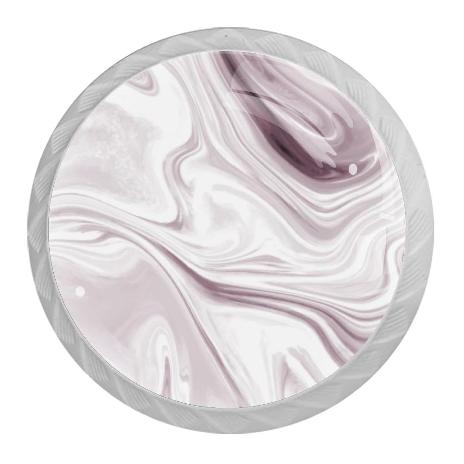 Tqmspg 4 Pieces Drawer Pulls Marble Purple Door Knobs Dresser Handles for Kitchen Wardrobe Cupboard Hardware Furniture