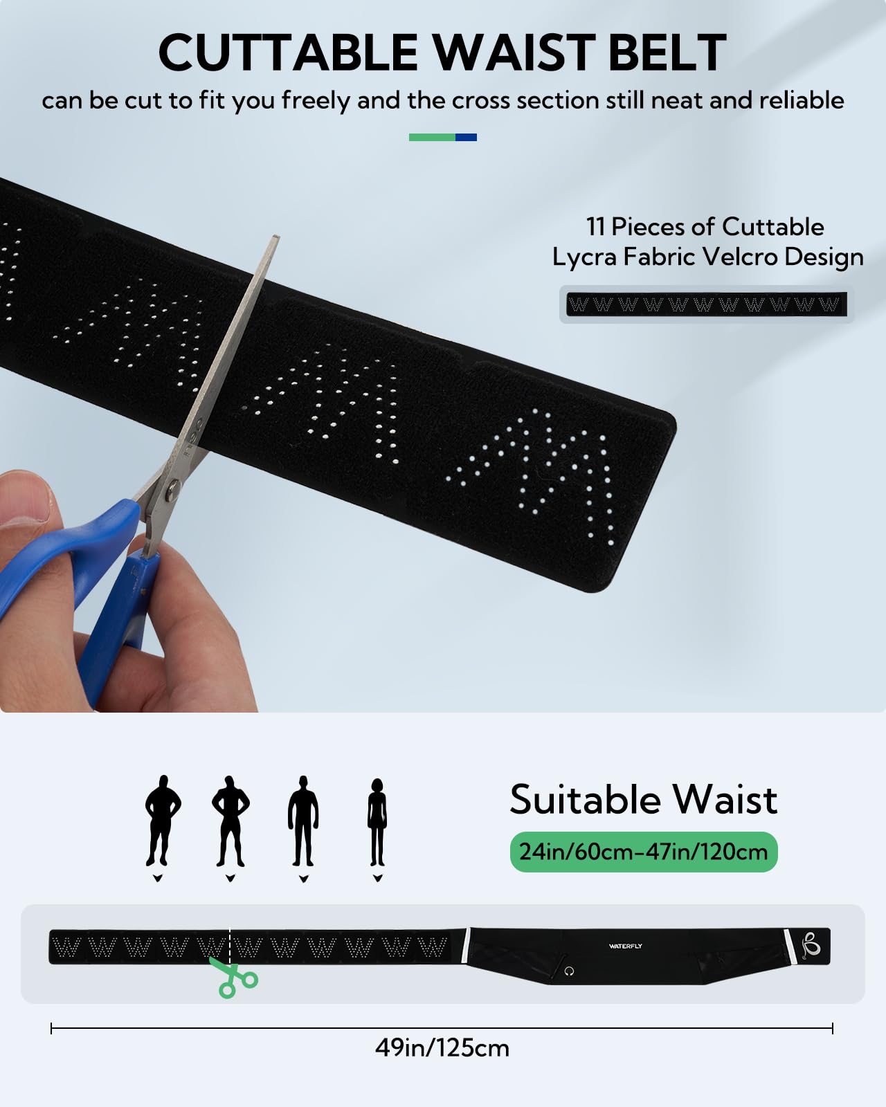 WATERFLY Laufgürtel für Handy Lauftasche Jogging: Handytasche Joggen Herren Damen Gürteltasche zum Laufen Fitness Sport Running Belt Laufgurt Passend für Smartphones Verschiedener Modelle und Größen
