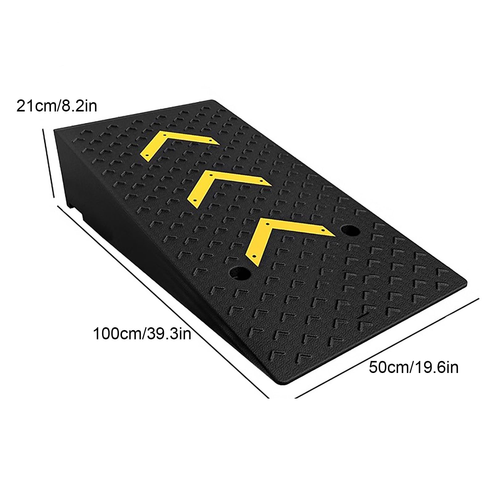 Curb Ramps for Driveway, Height Heavy-Duty 44000 Lbs Capacity Threshold Ramp, Stable Grid Structure for Garage, Cars, Wheelchairs, Bikes, Motorcycles(100 * 21cm/39.3 * 8.2in)