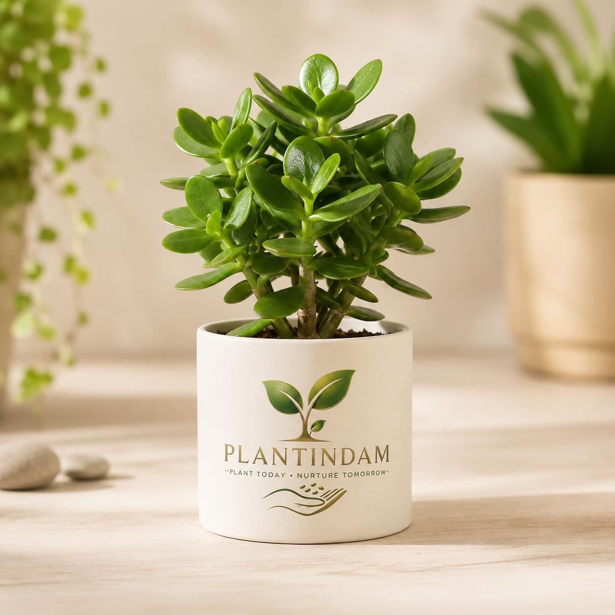 Jade Plant Live (Crassula Ovata) with Pot – Good Luck Money Plant for Home & Office | Feng Shui Vastu Bonsai Succulent | Air-Purifying, Low Maintenance, Easy Care | Gift for Housewarming | Pack of 1