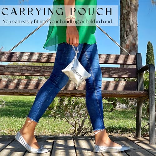 Women's Foldable Flats, Portable Ballet Flat Roll Up Slipper Shoes with Travel Pouch Bag for Ballerina Wedding4