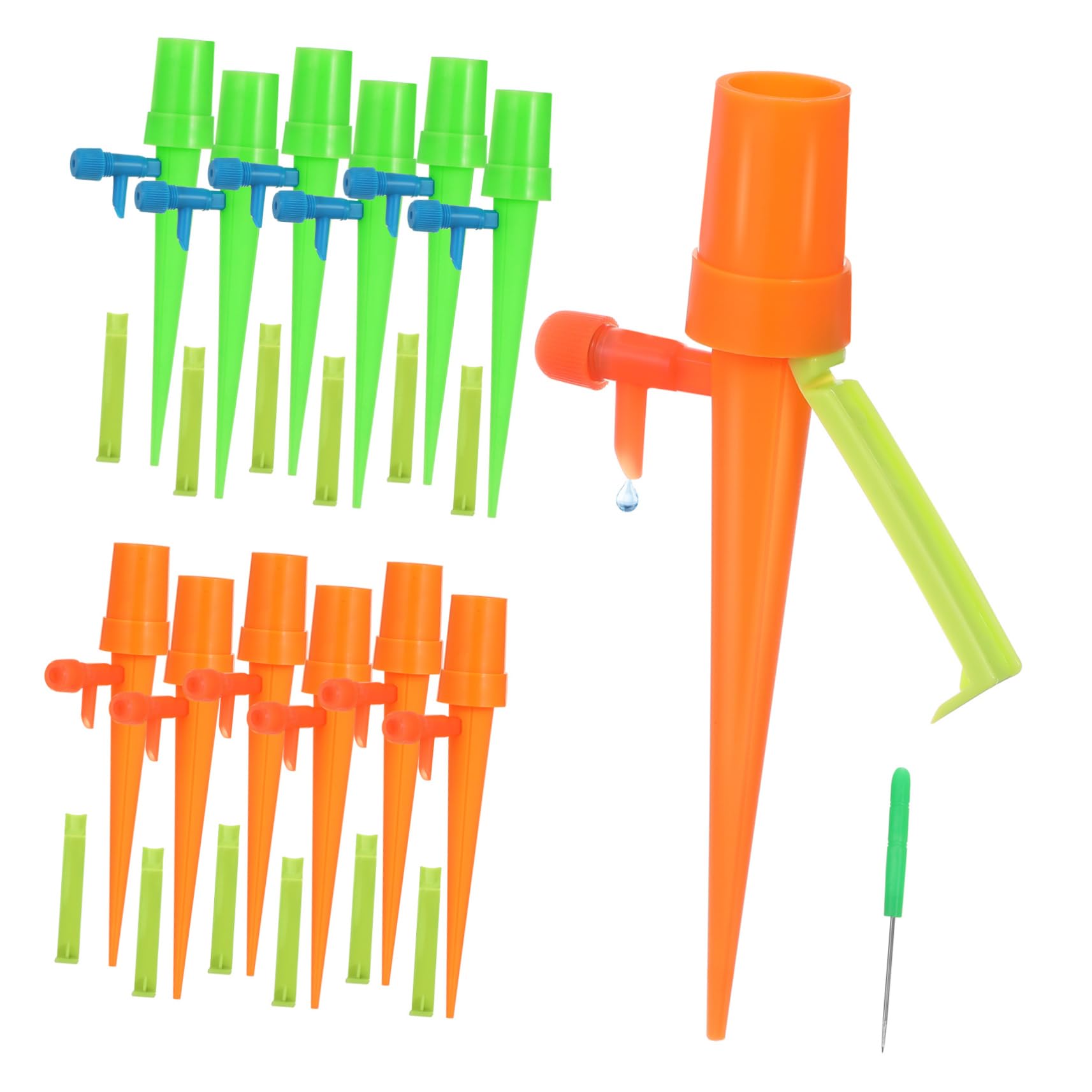 OFFSCH Drip Irrigation Parts 12 Pack Drip Emitters for Garden Self Watering Planter Insert Easy to Use Sturdy Construction