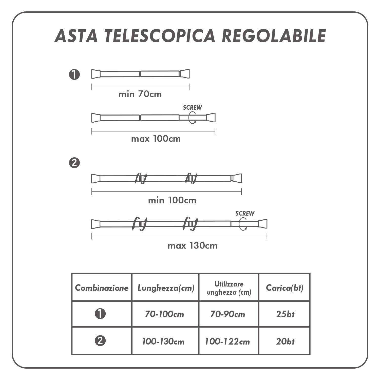 MIULEE Tende oscuranti asta telescopica 1pz L150xA200 Grigio