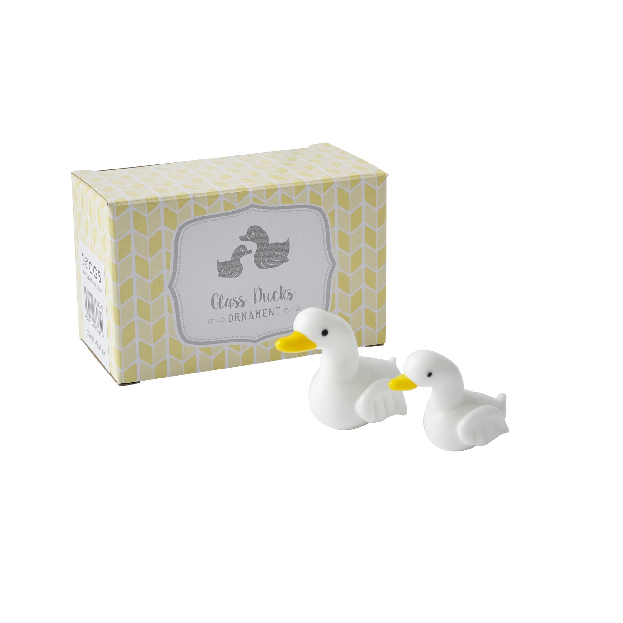CGB Giftware | Artisan Glass Set Of 2 Ducks In Gift Box | Glass Animal | Ornament | Collectable | Gift Boxed | Home Decor | Glass Figurine | GB07455