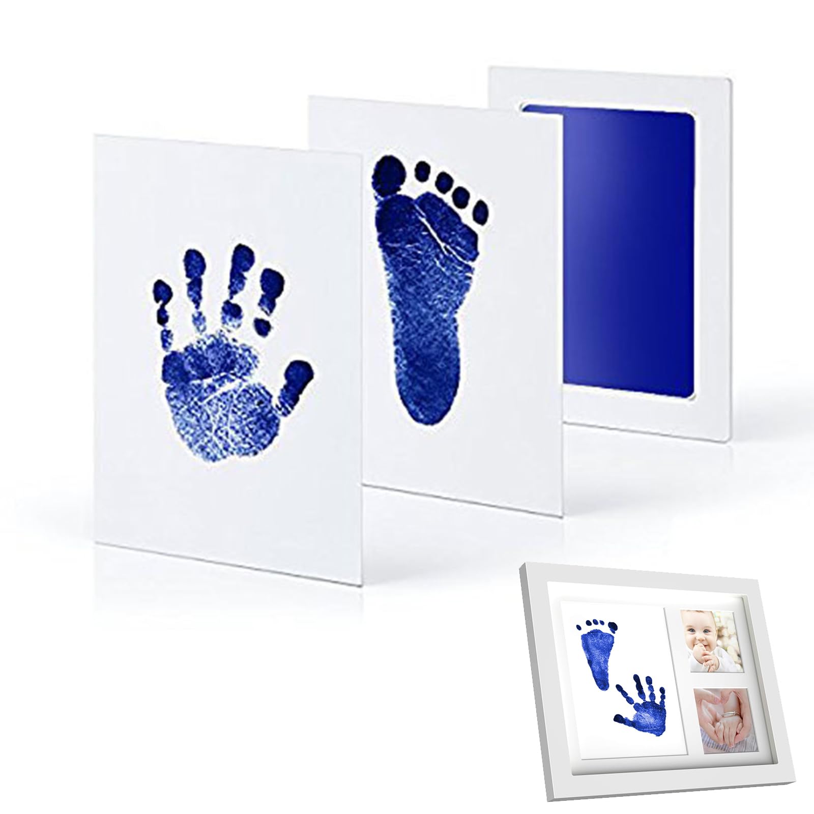 Kit Huella del Pie,Kit de Huellas Bebé Pie y Manos,Kit Huellas Bebe Recien Nacido,Kit Huella Pie Bebe,Almohadillas de Tinta No Tóxicas,Kit Huella del Mascota,Regalo de Bautizo o Recuerdo