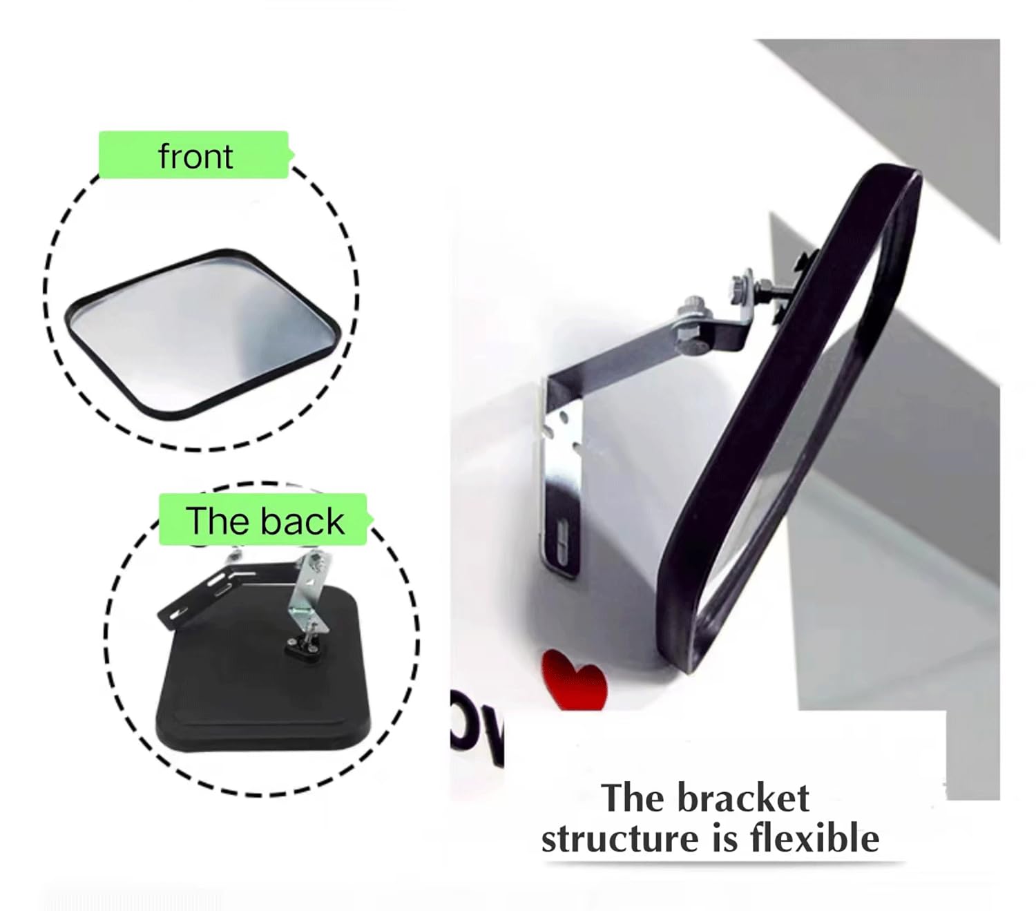 Specchio Antifurto Convesso Leggero da 16 Cm Specchio di Sicurezza di Sorveglianza del Supermercato per Aumentare Il Campo Visivo dello Specchio in Curva(Size:20 * 24cm)