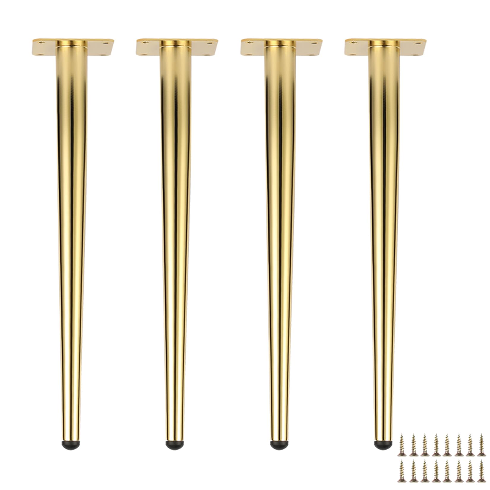GLMGBP Adjustable Furniture Legs 4Pack Metal Tapered Sofa Feet Cabinet Support Legs for Coffee Table TV Stand Bed Nightstand with Screws (Gold 55cm)