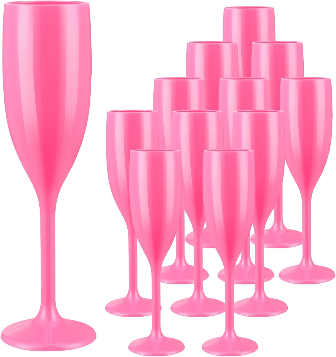 SHIQIKEJIPTY 12 Pack Pink Champagne flutes Rose Pink
