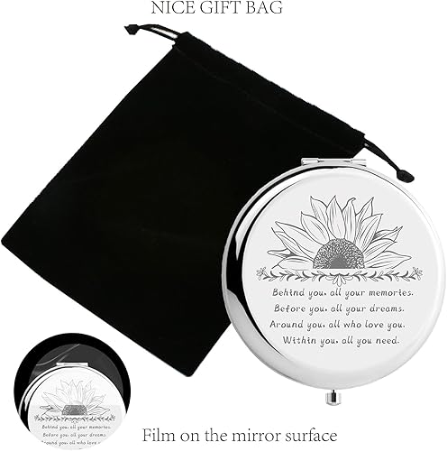 Miniatura 5 de CREATCABIN Espejo de bolsillo compacto de viaje plegable de dos caras, regalo de graduación