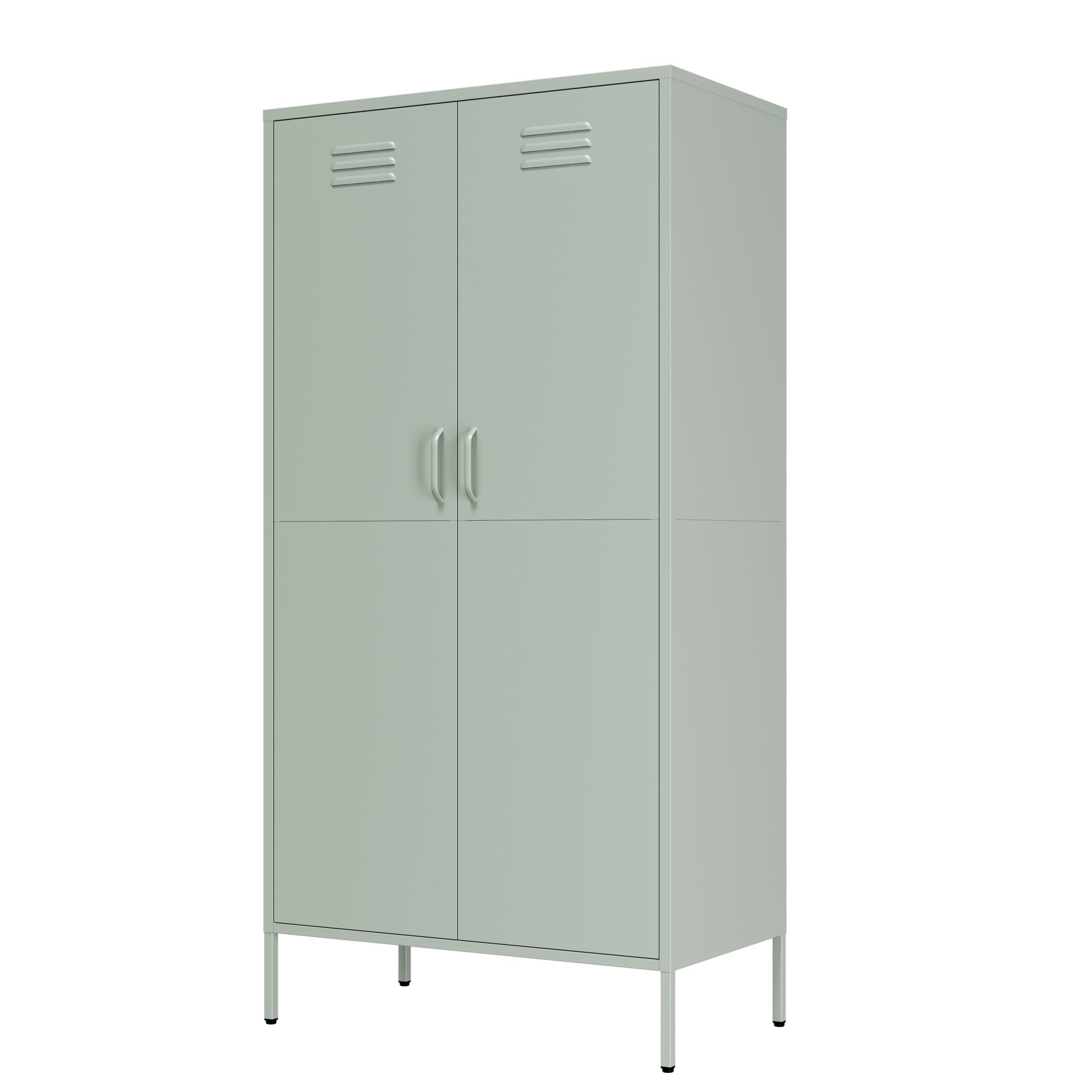 Armadio in Metallo – Guardaroba in Acciaio con Ripiani Regolabili – Armadio Industriale Multiuso – 35x50x180 cm / 90x50x180 cm (Verde, 90x50x180cm)
