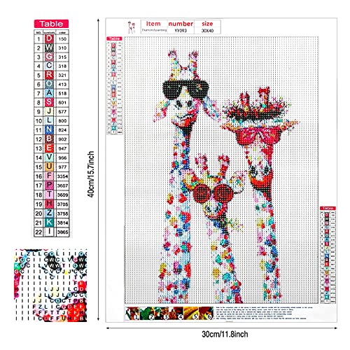DONQL Full Diamond Painting Kit for Adults Kids 5D Giraffe Diamond Art Kits and Crafts Diamond Painting by Number Kits Perfect for Home Wall Decoration 30x40cm (Giraffe) - Image 2