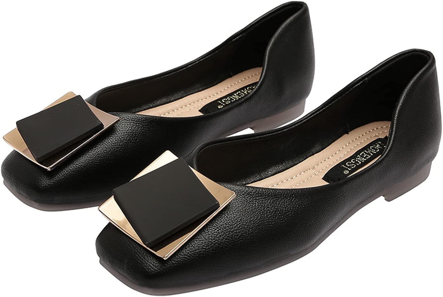 CYBLING Autumn Slingback Closed Square Toe Flats Shoe for Womens Non