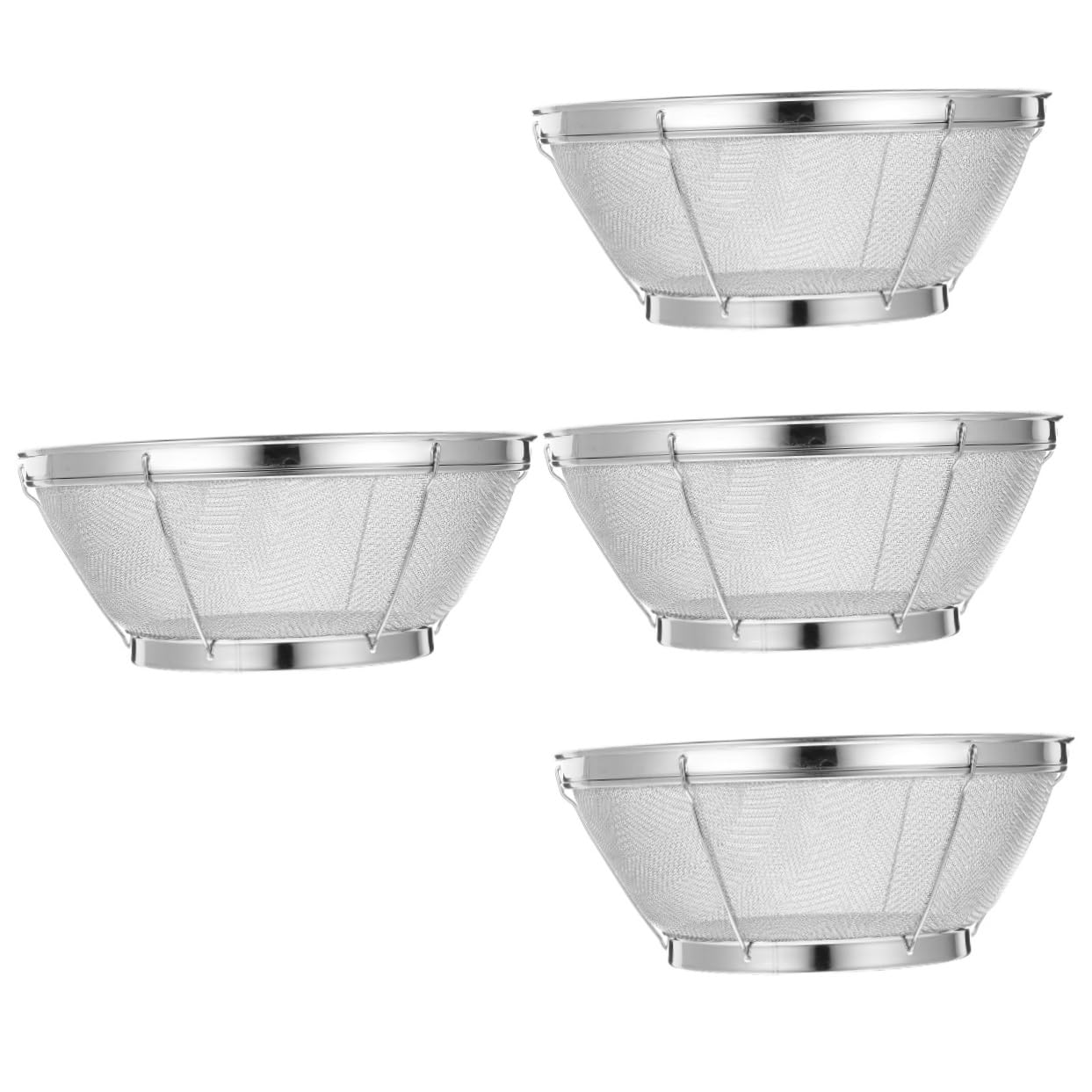 LABRIMP 4pezzi Colapasta Acciaio Inossidabile Fina Scolapasta Versatile Per Lavare e Verdure Per Cucina e Resistente e Facile Da Design e Compatto