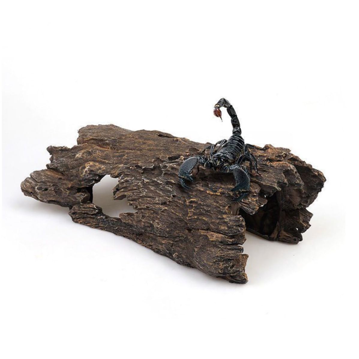 ifundom Adorno de Resina para Acuario Diseño de Tocón de Árbol, Compacto y Fácil de Manejar, Adecuado para Adorno de Peceras y Refugio para Peces