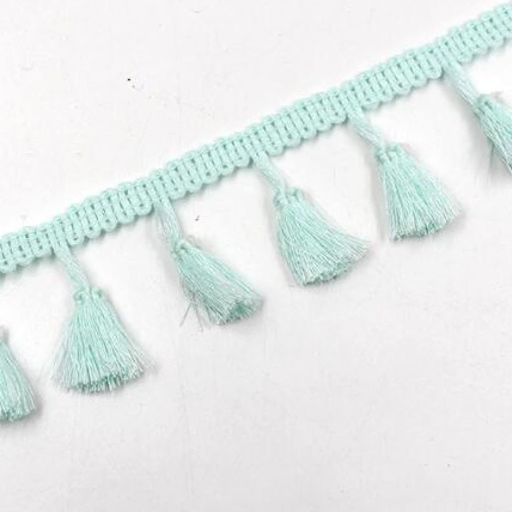 Garniture à Franges à Pompons, Ruban à Franges en Dentelle, 2 mètres, for Confection de Robes de mariée Latines, Rideaux Faits à la Main(Transparent)