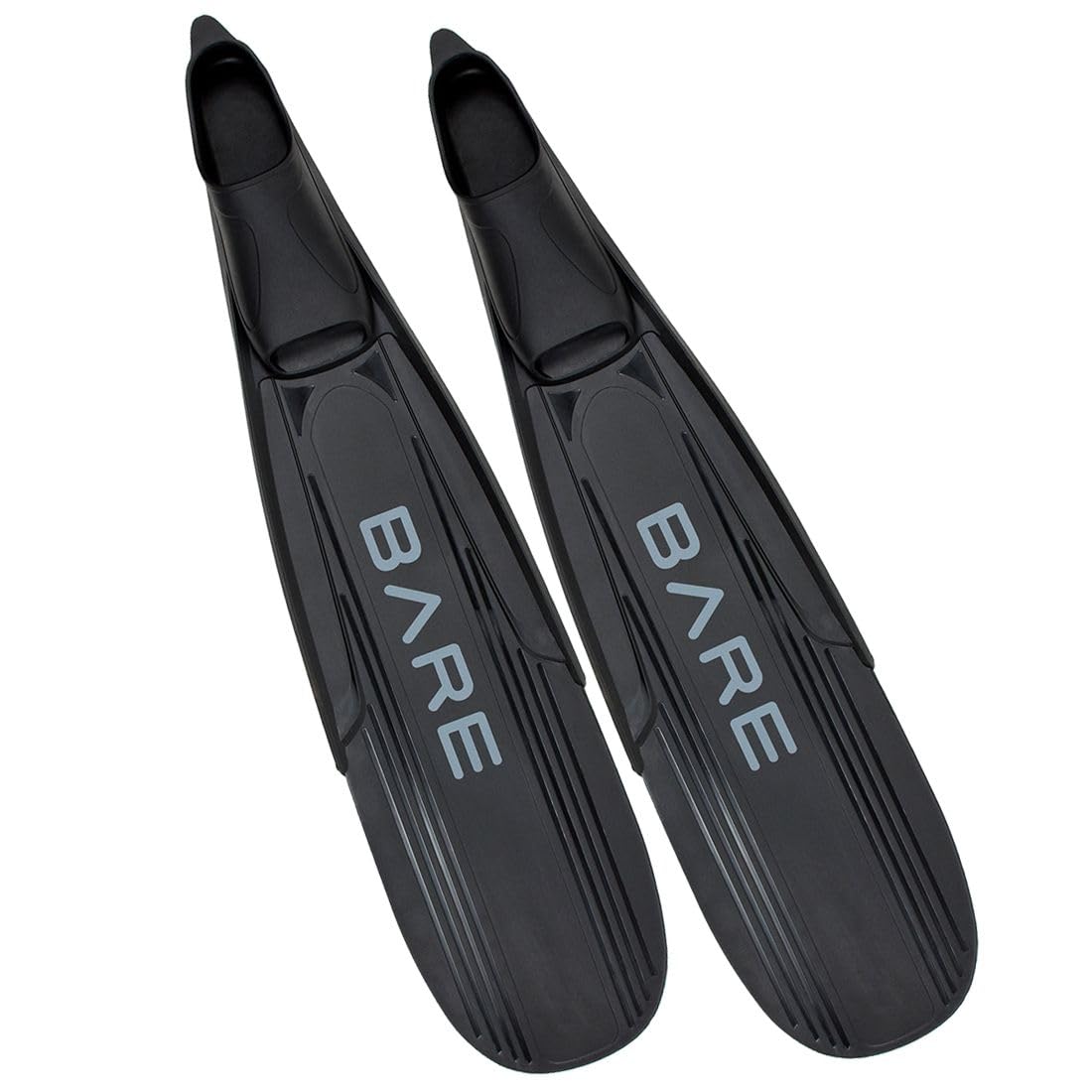 Bare Predator - Aletas de apnea de pie completo, color negro (XXL)