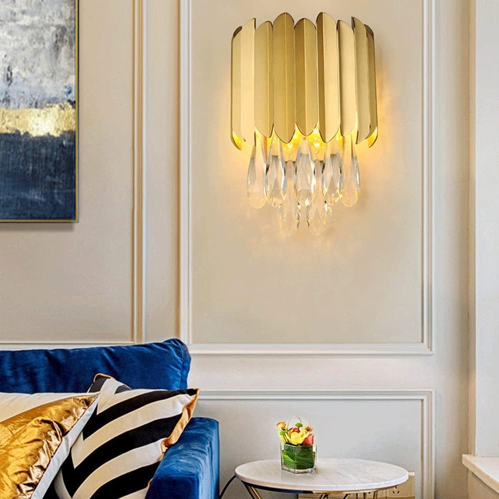 Lámpara de pared cristal, lámpara dorada, elegante, iluminación decorativa for vestidor,Candelabros