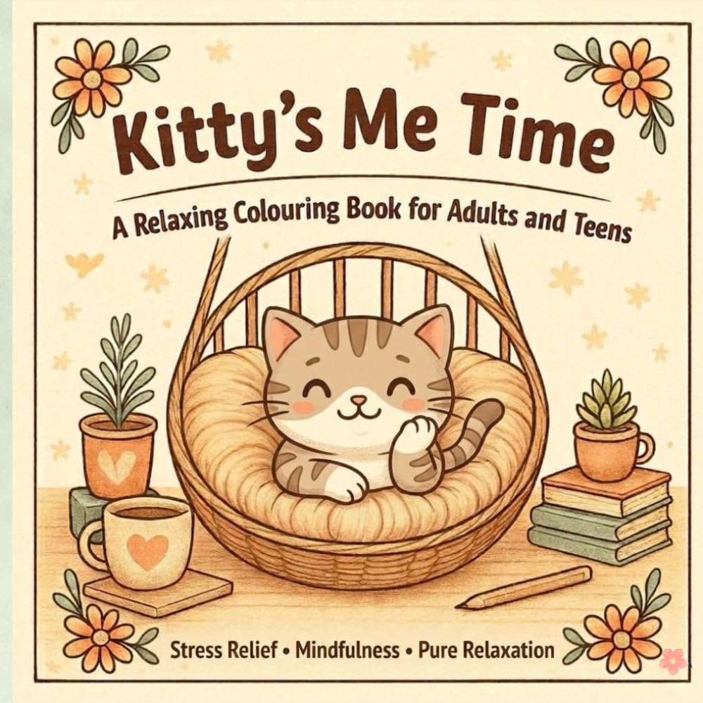Kitty’s Me Time: Cozy Kawaii Cat Coloring Book for Adults & Teens | 40 Cute & Easy Designs for Relaxation, Stress Relief & Mindfulness: Adorable Cozy ... Beginners, Cat Lovers & Calm Creative Time