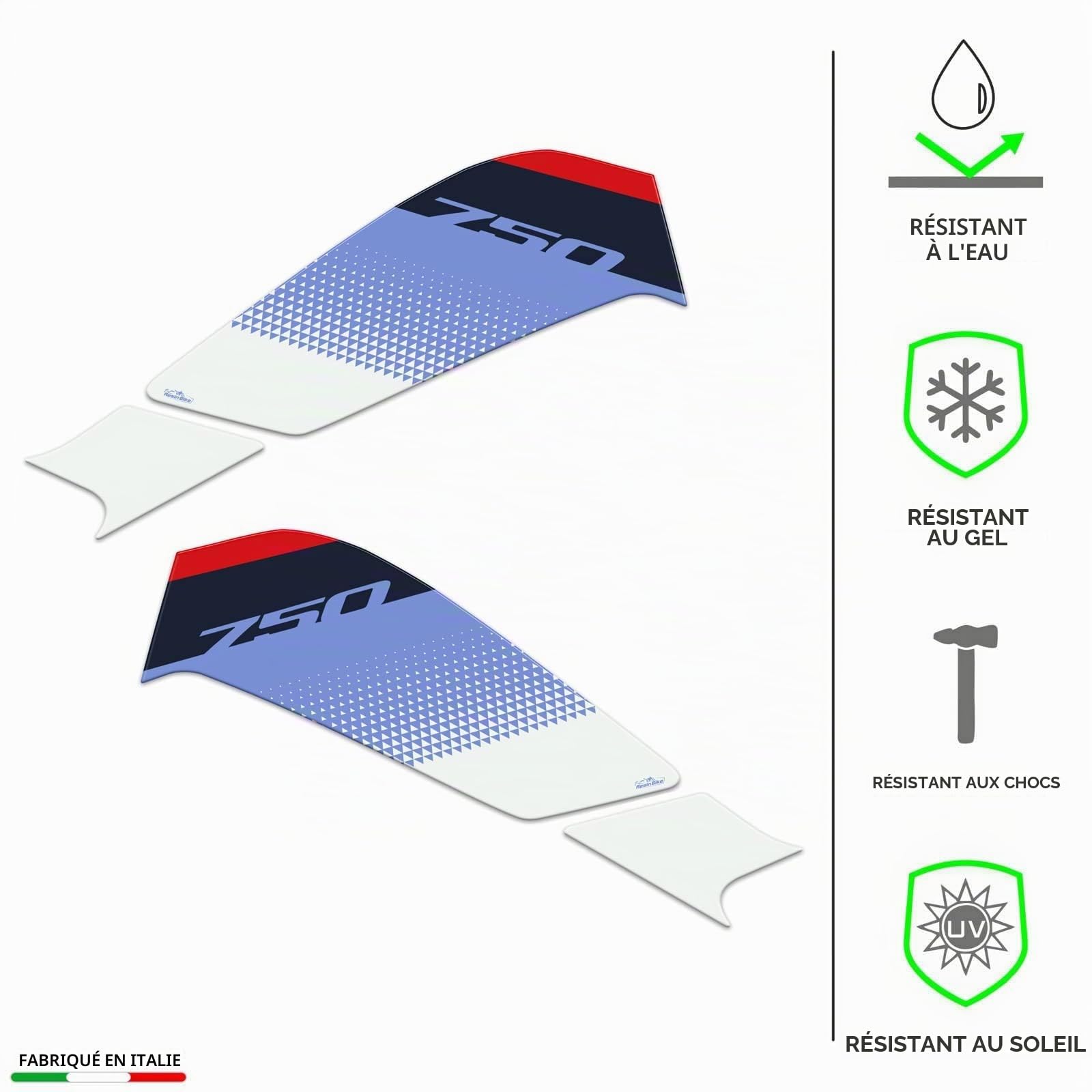 Resin Bike Autocollant Moto compatibles avec Honda Transalp XL 750 2023-2024. Protections Latérales de Genoux Réservoir de Moto Contre Les Chocs et Les Rayures. Paire d'autocollants 3D en Résine