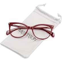 MEETSUN Non Prescription Glasses Frames For Women,Retro Cateye Fake Eyeglasses HD Clear Lens