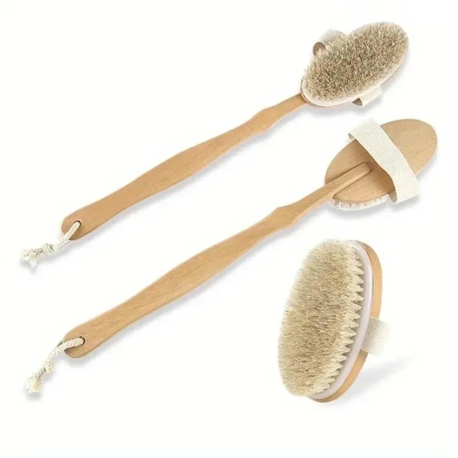2-teilige Duschbürste, Rückenwäscher mit langem Griff for Peeling trockener Haut, abnehmbare Körpermassagebürste FüR KöRperpeeling