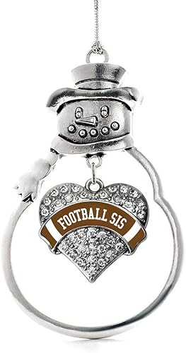 Miniatura 71 de Inspired Silver - Adorno Colombia Charm - Adorno de muñeco de nieve con forma de corazón de plata pavé con joyas de circonita cúbica