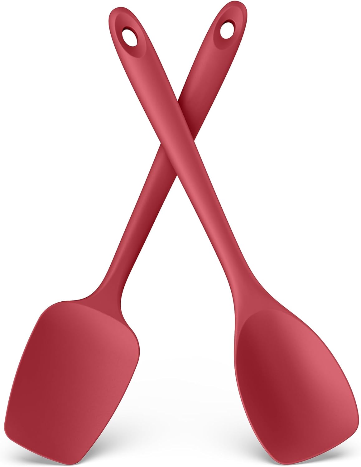 Cucharas de silicona resistentes al calor de 600F espátula flexible para hornear y cuchara de cocina, utensilios de cocina suaves sin costuras para