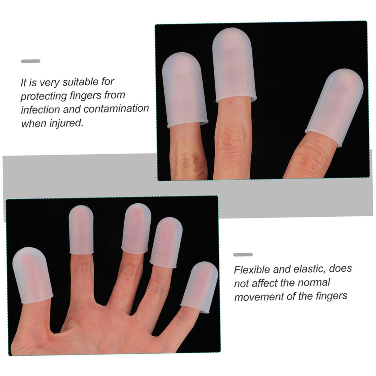 FOMIYES Finger Protectors 5pcs Silicone Fingertips Covers Anti Anti-Friction for Safe Daily Activities