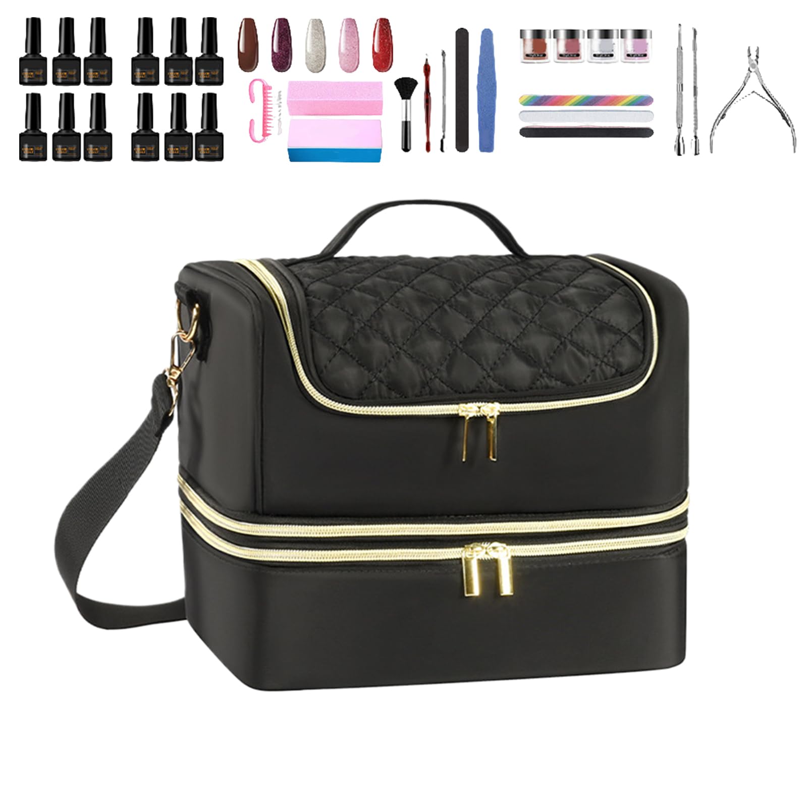 Estuche de transporte para esmalte de uñas, Estuche organizador de esmalte de uñas,Bolsa de almacenamiento para suministros de uñas - Estuche portátil de viaje para tecnología de uñas, para lámpara de