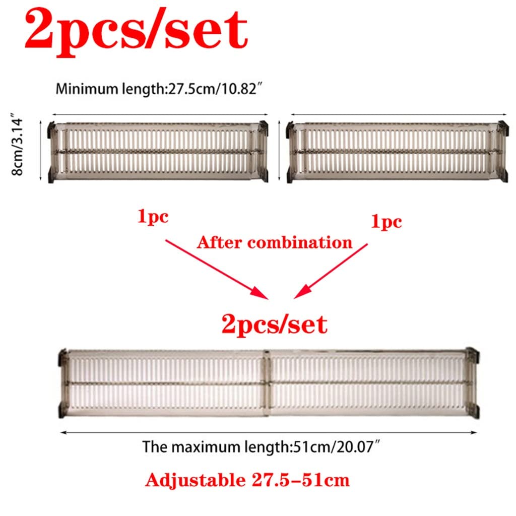 2 Pezzi divisori Regolabili per cassetti divisori in plastica Calzini Fai-da-Te Armadio Organizer per la conservazione divisori Assicella